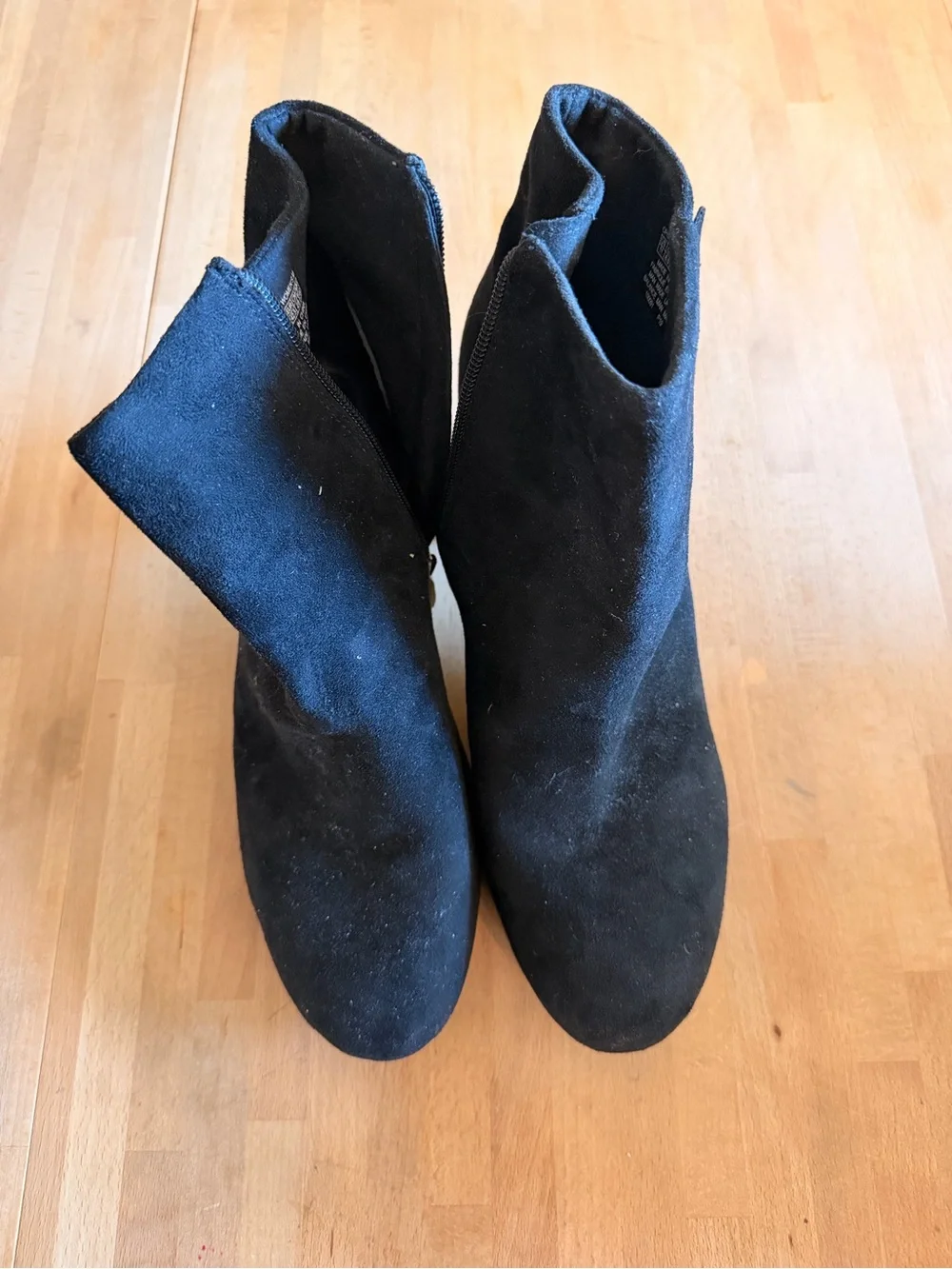 Rockport Total Motion “Oaklee” Black Suede Ankle Booties with Block Heel